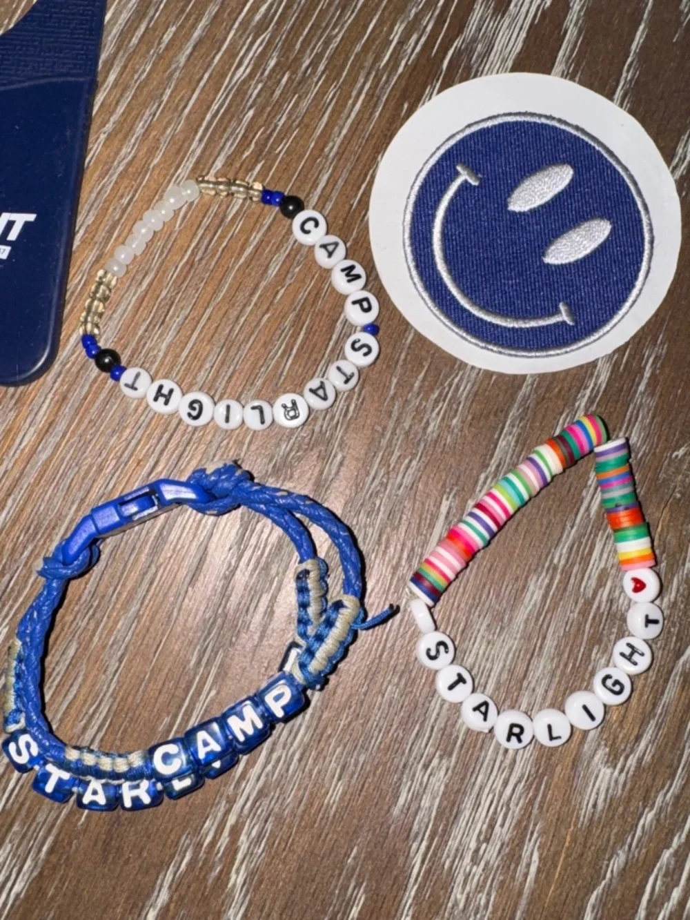 Camp Starlight bracelets, stickers,  phone case bag
